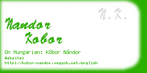 nandor kobor business card