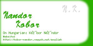 nandor kobor business card